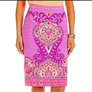 Antonio Melani skirt, size 10, vibrant raspberry, lavender, pink blue gray ￼